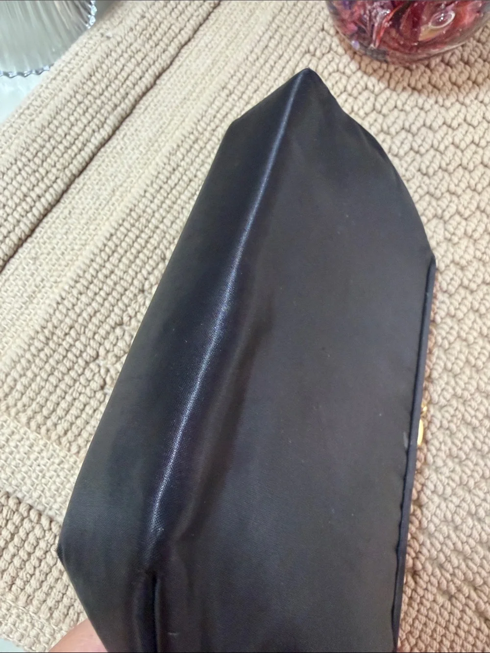 Vintage Ingber USA Black Satin Convertible Chain Clutch Evening Bag